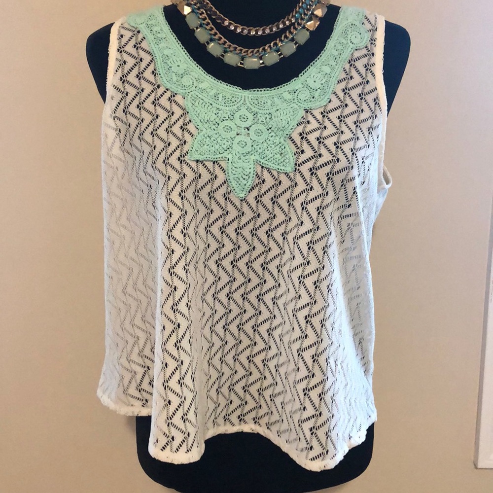Lush Ivory and Teal top